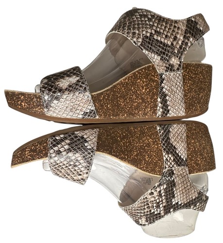 Abeo Una Wedges Sandals Stone Women's Size US 8.5 Bohemian Animal Print Comfort - Picture 5 of 19