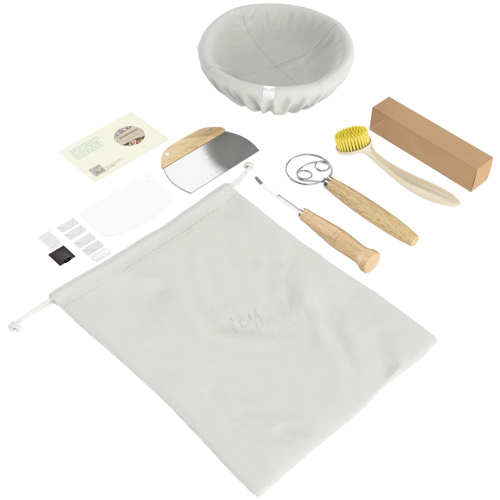 TEY 9'' Banneton Bread Proofing Basket Set – Natural Rattan Banneton with Lin...