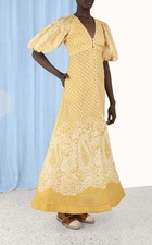 LIKE NEW-Zimmermann Jude Linen Paisley Maxi Dress Size 4 Aus 16 US 12 RARE