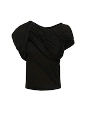 RICK OWENS Draped Harness Cotton Black top NWOT IT 40 US 4 $1200