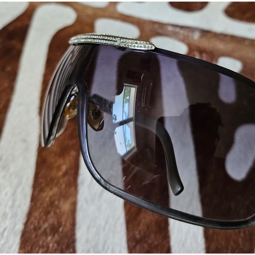 Vintage Y2K VALENTINO Shield Sunglasses Rhinestones 5416/S Italy - Picture 11 of 12
