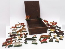 Konvolut Rossweiner Flachfiguren Tiere Haustiere Zoo Holzspielzeug