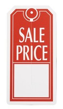 Slit Sale Price Tags 2 " W x 4 " H Red White 1000 Retail Store Merchandise Tag