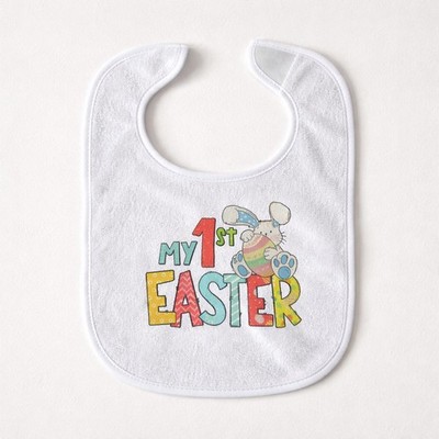 Baby s 1st Easter Bib Hook & Loop Closure Easter Bunny 