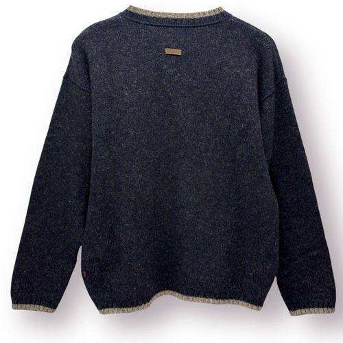 Suéter De Colección Woolrich Nottingham Tweed Cuello Redondo Para Hombre Mediano Akademia Preppy - Imagen 3 de 9