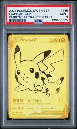 2021 POKEMON SWSH BLACK STAR PROMO #145 FULL ART/PIKACHU V PSA 9