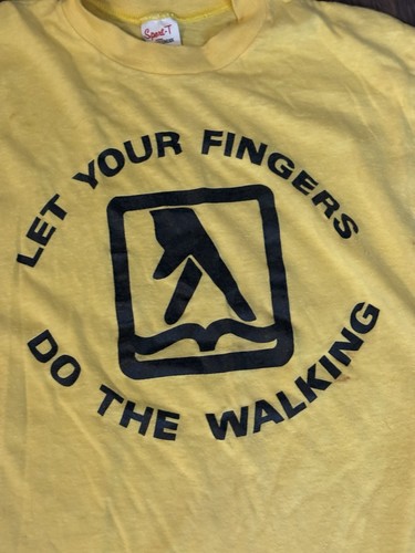 Camisa Sport-T Stedman Let Your Fingers Do The Walking vintage de los años 80 - Imagen 2 de 5