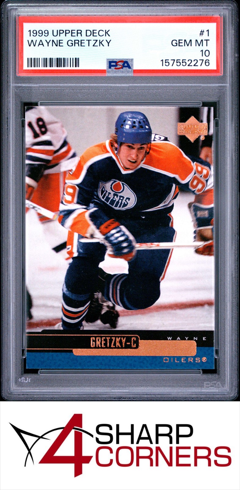 1999 UPPER DECK #1 WAYNE GRETZKY OILERS HOF PSA 10 view 1