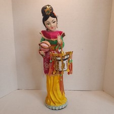 Vintage Souvenir Doll Asian Figure on Wood St...