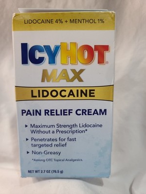 Icy Hot Max Strength Pain Relief Cream with Lidocaine Plus Menthol, 2.7 Ounces