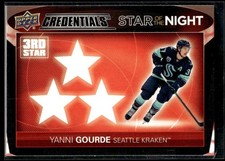 2021-22 Upper Deck Credentials Stars of the Night - Third Star Yanni Gourde