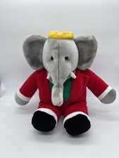 Vintage Gund Babar the Elephant Plush 1988 Holiday Stuffed Animal Toy 15