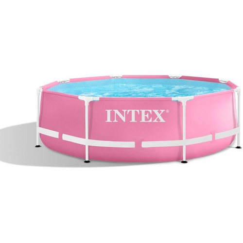 Intex Pink Metal Frame Outdoor Backyard 3ply Swimming Pool 2.44mx76cm 6y+ - Picture 1 of 1