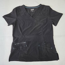 SCRUBSTAR Premium Scrubwear Women's Size Small Fitted Top Black 3 Front Pockets