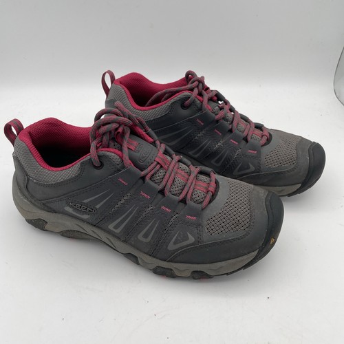 Keen Oakridge Gray Pink Waterproof Hiking Shoes Drawstring