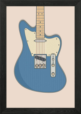 Offset Telly Gitarre gerahmtes Wandbild Poster Leinwanddruck Bild