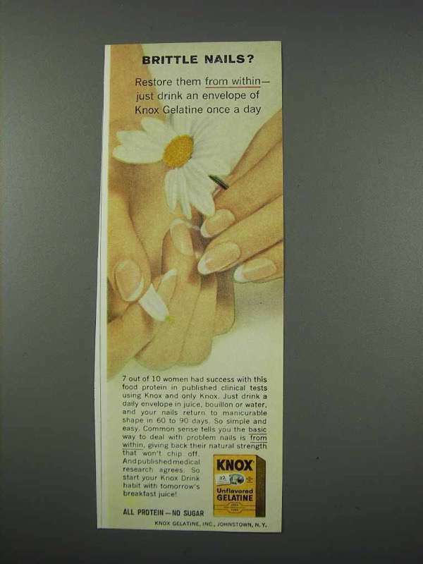 1961 Knox Gelatine Ad Brittle Nails? eBay