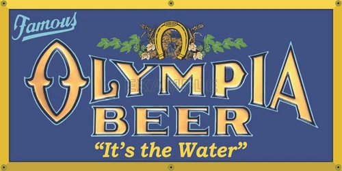 OLYMPIA BEER OLD SCHOOL VINTAGE BAR PUB TAVERN SIGN REMAKE BANNER SIZE OPTIONS