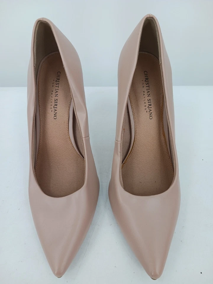 Zapatos de tacón de aguja Christian Siriano para mujer 11 nude punta clásica Foto 4 de 4