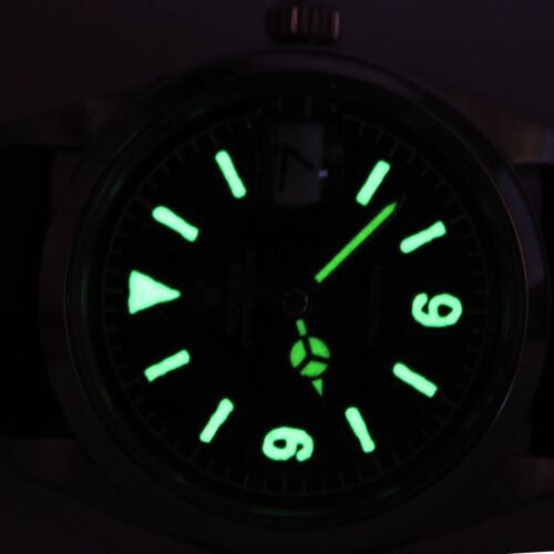 Vintage Rolex OysterDate Precision 6694 Winding Black Dial 34mm Men Steel Watch - Picture 10 of 13