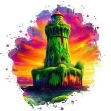 XXL 18X18 Car Sticker Watercolor Lighthouse Weatherproof Vinyl Decal