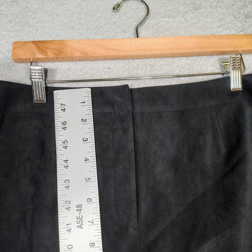 Talbots Midi Skirt Women's 12 Black Stretch Back Slit A-Line Classic Vintage NWT - Picture 4 of 10