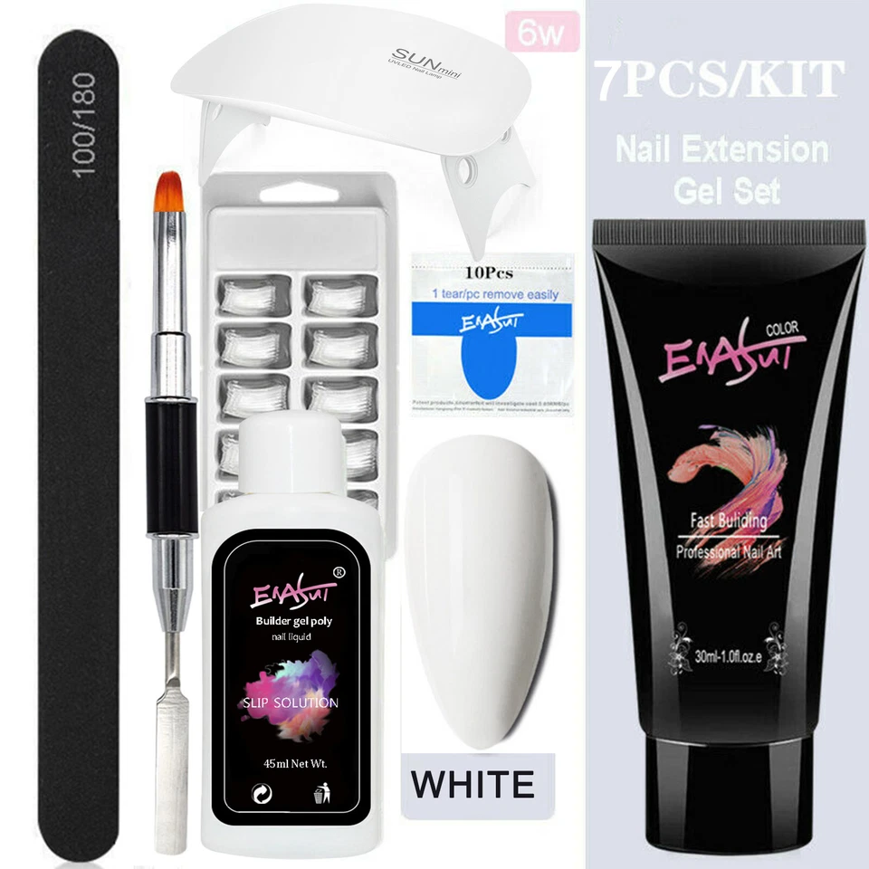 Kit de 7 piezas de gel de extensión de uñas mejora rápida UV gel construcción poli para arte en uñas Foto 3 de 4