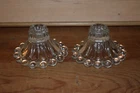 Vintage Lot Of 2 Crystal BOOPIE Pattern Candle Holders By Anchor Hocking Glass
