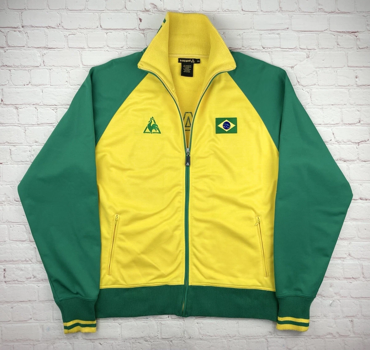 Le Coq Sportif Brazil CBF Soccer Futbol Full Zip Warm-Up Track Jacket Mens  XXL