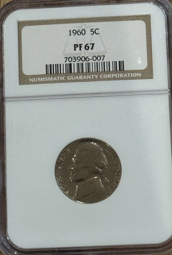 1960 Jefferson Nickel 5C NGC PF 67, 624
