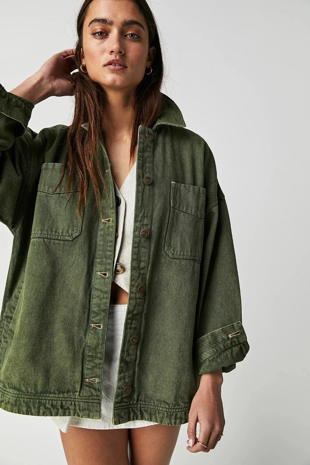 Free People We The Free Madison City Denim Jacket M 8 Women's Casual NEW 46457