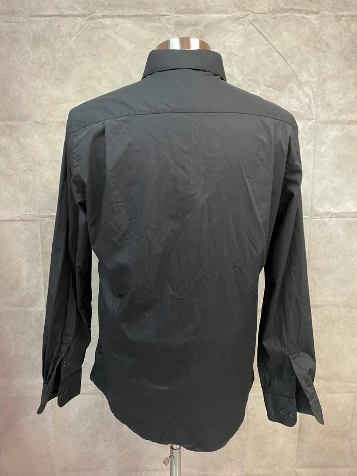 Marquis Signature Slim Fit Men's Black Shirt Size 16-16.5 - Image 3 of 4