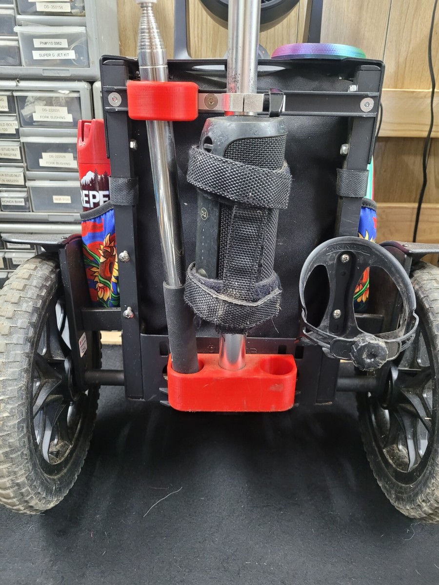 Zuca umbrella and retriever holder system for disc golf cart Gold