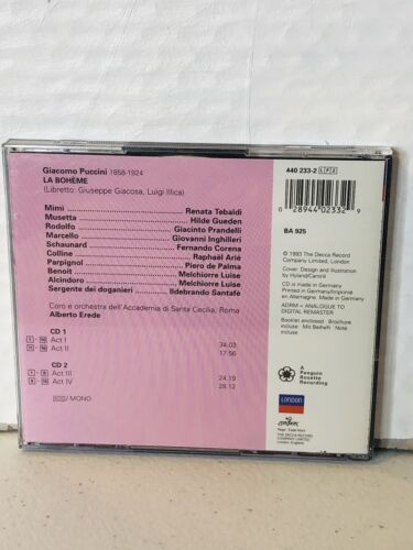 CD Puccini: La Boheme, Tebaldi, Prandelli, Erede, 440 233-2 London 1993, Germany - Imagen 2 de 3