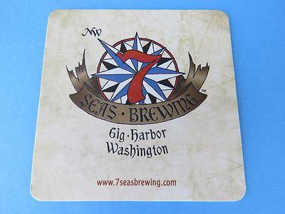 Bier Brewery Untersetzer ~ 7 Seas Gär Co ~ Auftritt Hafen, Washington Breweriana