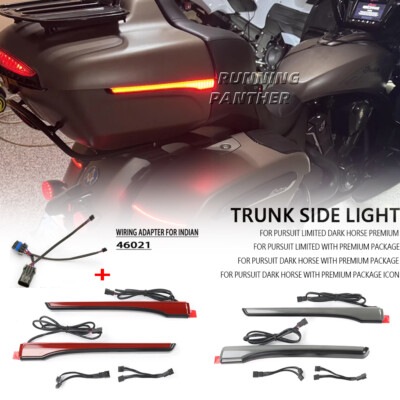 Top Spar Trunk Side Light Decorative Lamp For INDIAN Pursuit Limited Dark Horse