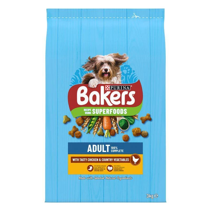 Bakers Chicken & Country Vegetables Immune Support Adult Dry Dog Food *2 x 3Kg*
Opens in a new windo