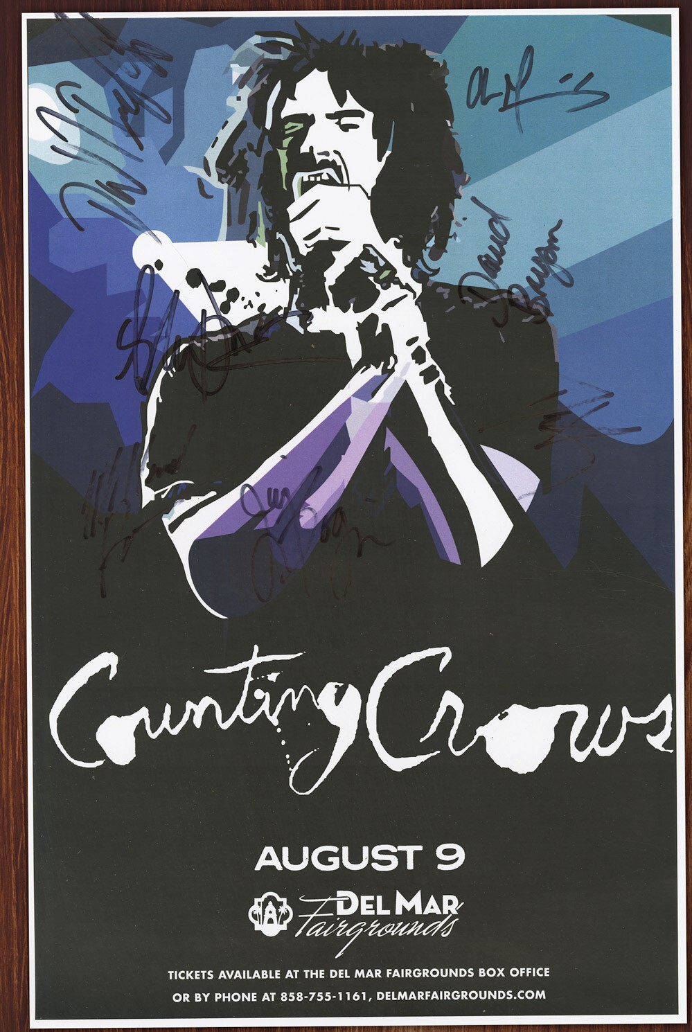 Counting Crows autographed concert poster  David Immerglück, David Bryson +5