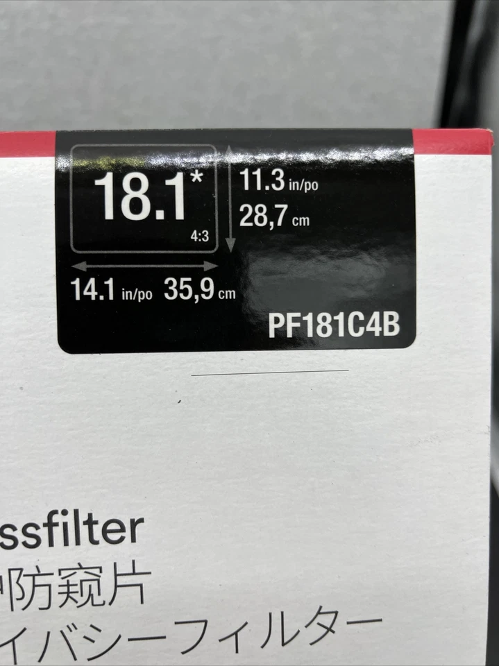 3M PF181C4B - Black Privacy Filter, Black, Glossy For 18.1-in Widescreen Monitor - Image 2 of 2