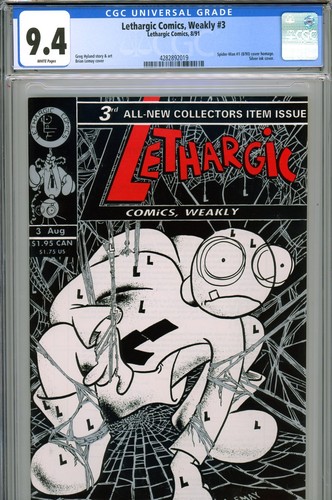 Lethargic Comics, Weakly #3 CGC 9.4 - Spider-Man #1 (8/90) cover homage - Picture 1 of 3