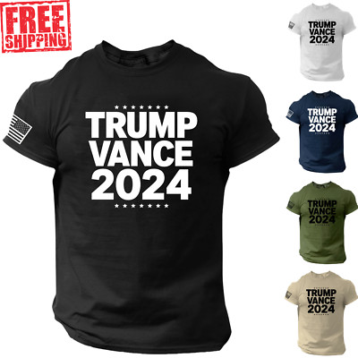 Trump Vance 2024 Election Shirt American Flag USA Patriotic S-2XL
