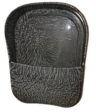 Antique Bed Pan Fracture Pan Great Planter Grey Speckled Graniteware Enamelware