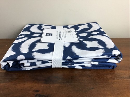 NEW Pottery Barn PB Teen Dorm Blue/White Ikat Medallion Twin Duvet Cover Boho - Picture 8 of 8