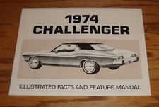 1974 Dodge Challenger Illustrated Facts & Feature Manual Brochure 74