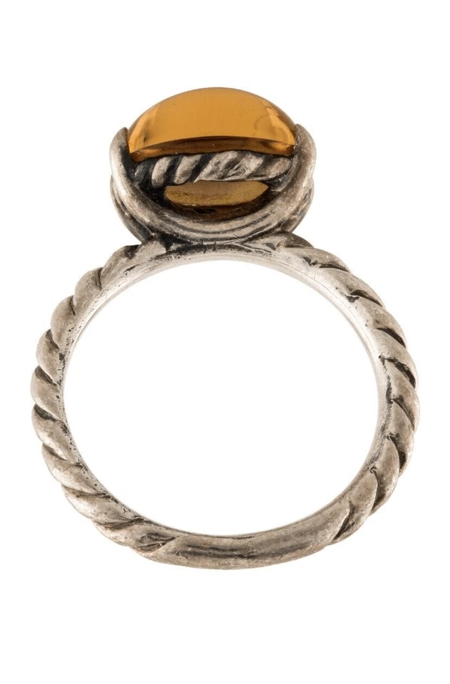 Auténtico Anillo Cable David Yurman 12x10mm Ovalado Citrino Plata Tamaño 7.25 Foto 4 de 4