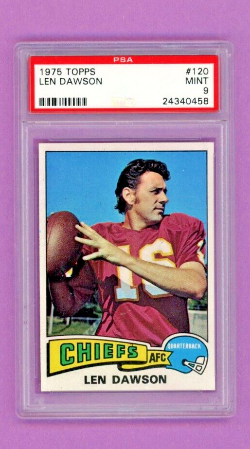 1975 TOPPS #120 LEN DAWSON PSA 9 MINT HOF CHIEFS