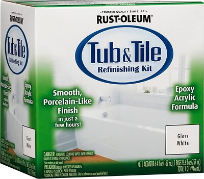 #ad Rust Oleum 384165 Tub and Tile Refinishing Kit Gloss White $51.99