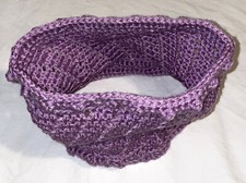 HANDMADE Knit CROCHET Wide LAVENDER HEADBAND Head WRAP Neck EAR WARMER Soft WARM