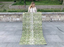 ZEKI MUREN DESIGN TURKISH VINTAGE HANDKNOTTED TRIBAL WOOL ANTIQUE SCATTER RUG