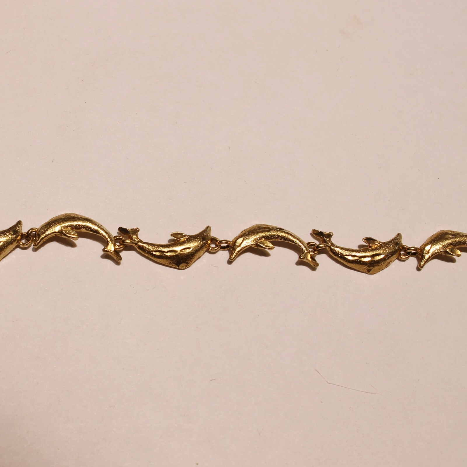 GOLDEN 14k Yellow Gold Dolphin Link Bracelet eBay